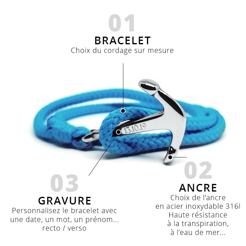 Bracelet cuir personnalisé homme ou femme gravé prénoms ou message